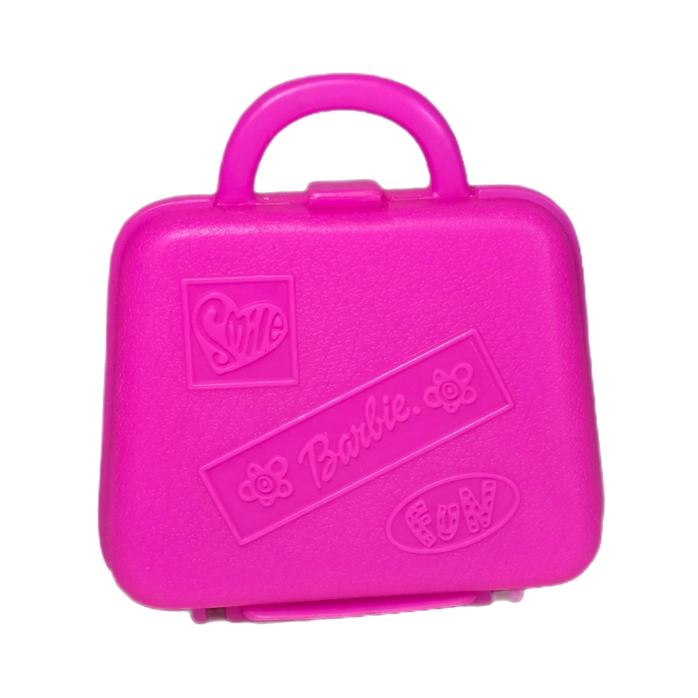 Vintage Mattel Barbie Doll Accessory 2002 Pink Suitcase Luggage Travel Bag